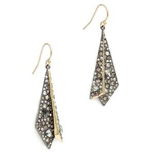 Alexis Bittar "Two-Tone Crystal Encrusted
Layered Origami Wire" Earrings| NEW!